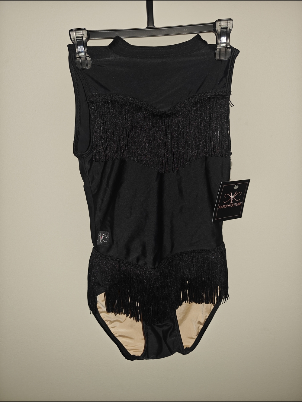 Kandi Kouture Black Fringe Dance Leotard